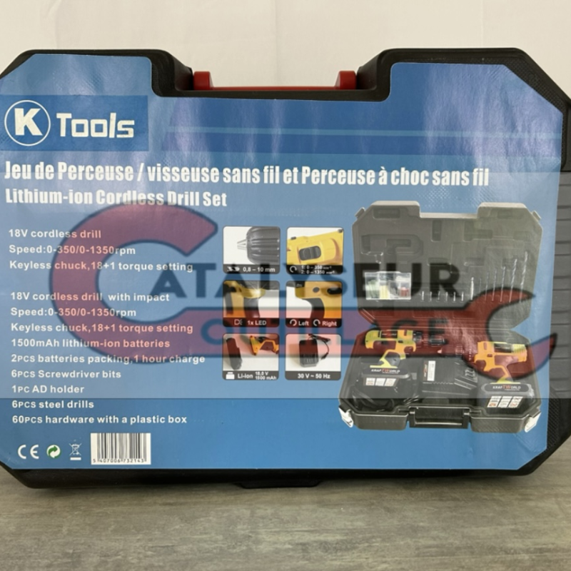 Coffret de 2 Visseuses Sans Fil K Tools 18V