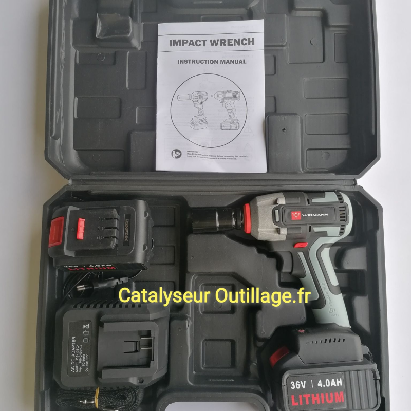 Pack clé à choc 36V/meuleuse 24V WIDMANN avec 4 batteries