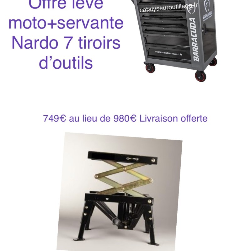 Pack moto servante d’atelier KRAFTSIDE 7/7+ lève moto hydraulique